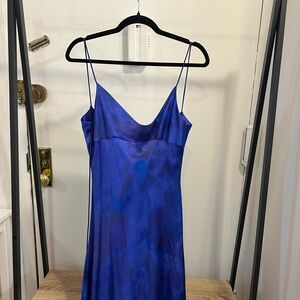 Zara Royal Blue Satin Dress
